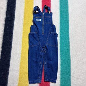 Vintage 1980s Denim Overalls, French Toast Lollytogs Size 24m Strap Clips Zipper